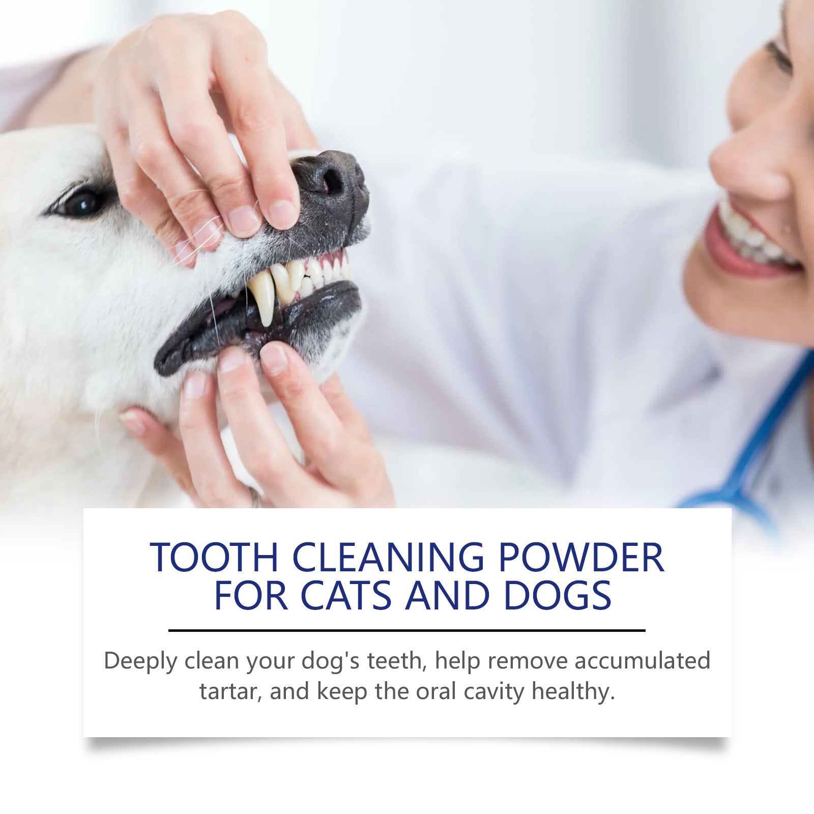 Pet Teeth Cleaning Powder for Stain and Tartar Removal
